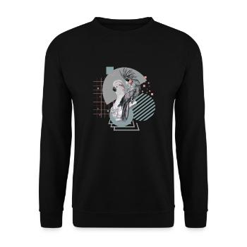 Kakadu in love - Unisex Sweatshirt - black - Front - Alina (178cm) & Michal (187cm)