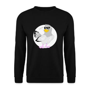 Modetaube - Unisex Pullover - Schwarz - Vorne - Alina (178cm) & Michal (187cm)