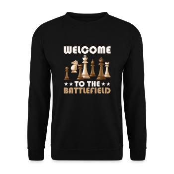 Welcome To The Chess Board Chess Player - Unisex Pullover - Schwarz - Vorne - Alina (178cm) & Michal (187cm)