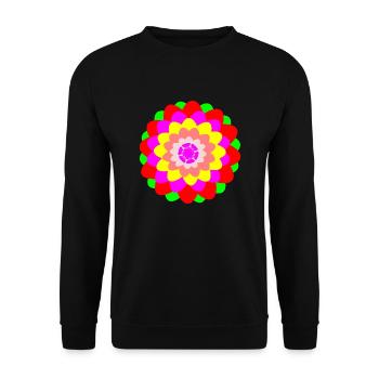 Flower - Unisex Pullover - Schwarz - Vorne - Alina (178cm) & Michal (187cm)