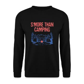 S'more Than Camping Foodie Camper Food Lover Camp - Unisex Sweatshirt - black - Front - Alina (178cm) & Michal (187cm)