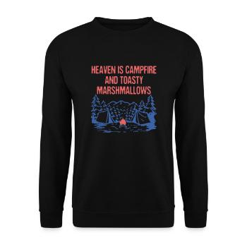 Campfire & Marshmallows Camping Foodie Camper - Unisex Sweatshirt - black - Front - Alina (178cm) & Michal (187cm)