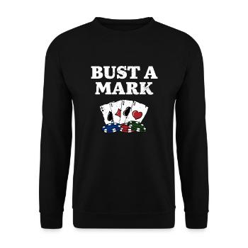 Bust a Mark Poker Card Games Poker Player Card - Unisex Pullover - Schwarz - Vorne - Alina (178cm) & Michal (187cm)