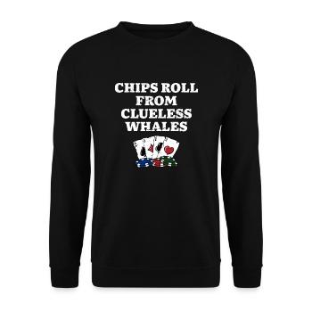 Chips Roll from Clueless Whales Poker Funny Poker - Unisex Pullover - Schwarz - Vorne - Alina (178cm) & Michal (187cm)