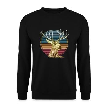 Cerf - Sweat-shirt Unisexe - noir - Devant - Alina (178cm) & Michal (187cm)