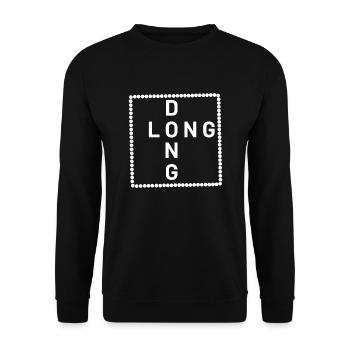 Long dong - lustiges Tshirt für Herren Geschenk - Unisex Pullover - Schwarz - Vorne - Alina (178cm) & Michal (187cm)