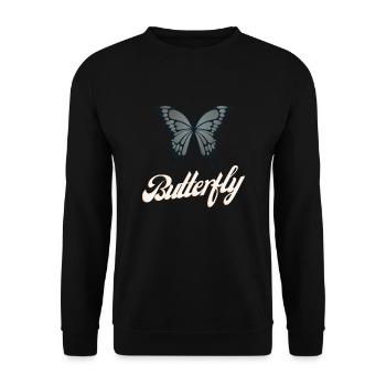 BUTTERFLY - Unisex Pullover - Schwarz - Vorne - Alina (178cm) & Michal (187cm)