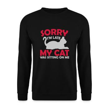 sorry cat was sitting - Unisex Sweatshirt - black - Front - Alina (178cm) & Michal (187cm)