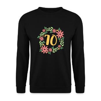 Cadeau du 70e anniversaire - Sweat-shirt Unisexe - noir - Devant - Alina (178cm) & Michal (187cm)
