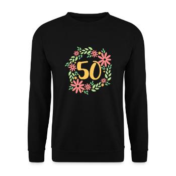 Cadeau du 50e anniversaire - Sweat-shirt Unisexe - noir - Devant - Alina (178cm) & Michal (187cm)