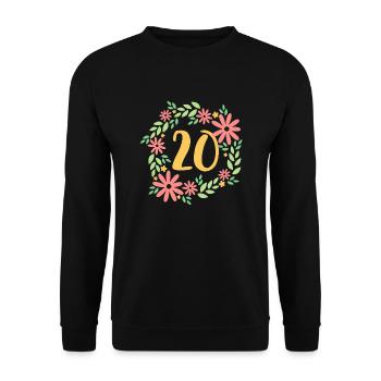 20th Birthday Gift - Unisex Sweatshirt - black - Front - Alina (178cm) & Michal (187cm)