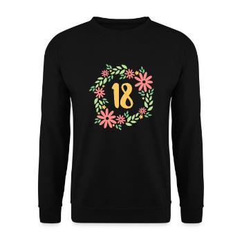 18th Birthday Gift - Unisex Sweatshirt - black - Front - Alina (178cm) & Michal (187cm)