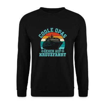 Des grands-pères cool partent en croisière grand-père S - Sweat-shirt Unisexe - noir - Devant - Alina (178cm) & Michal (187cm)