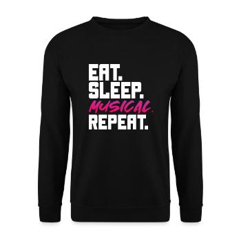 Eat Sleep Musical Repeat – Performing Theatre Life - Sweat-shirt Unisexe - noir - Devant - Alina (178cm) & Michal (187cm)
