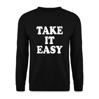 Take it easy - Unisex Pullover - Schwarz - Vorne - Alina (178cm) & Michal (187cm)