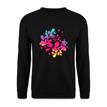Yoga T-Shirt Om Splash Meditation - Unisex Sweatshirt - black - Front - Alina (178cm) & Michal (187cm)