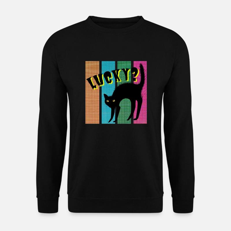 Lucky? cat - Unisex Pullover - Schwarz