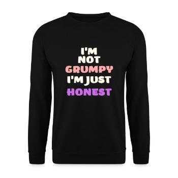 Drôle grincheux lunatique colère honnête vecteur - Sweat-shirt Unisexe - noir - Devant - Alina (178cm) & Michal (187cm)