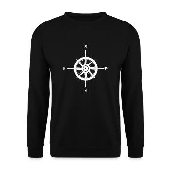 Sailing Compass Water Sports - Unisex Sweatshirt - black - Front - Alina (178cm) & Michal (187cm)