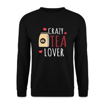 Verrückter Tee Liebhaber, Tee Liebhaber - Unisex Pullover - Schwarz - Vorne - Alina (178cm) & Michal (187cm)