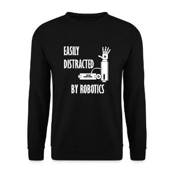 Distrait par la robotique, mignon ingénieur - Sweat-shirt Unisexe - noir - Devant - Alina (178cm) & Michal (187cm)