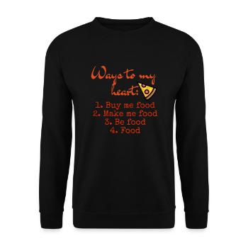 J’aime les vêtements / Chemins vers mon cœur - Sweat-shirt Unisexe - noir - Devant - Alina (178cm) & Michal (187cm)