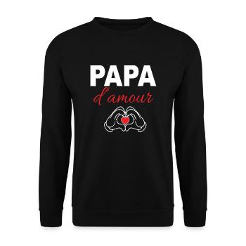 Papa d'amour pour offrir à un père - Sweat-shirt Unisexe - noir - Devant - Alina (178cm) & Michal (187cm)