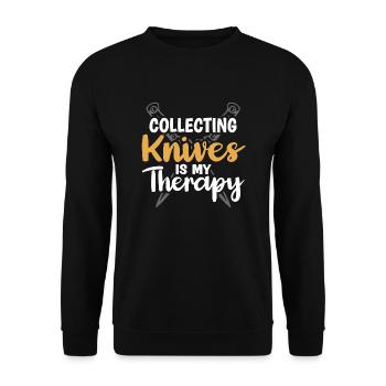 Butcher Knife Knife Knife Collector - Unisex Sweatshirt - black - Front - Alina (178cm) & Michal (187cm)