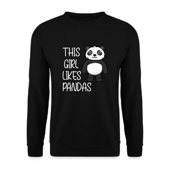 Une fille aime de jolis pandas citation ironique - Sweat-shirt Unisexe - noir - Devant - Alina (178cm) & Michal (187cm)