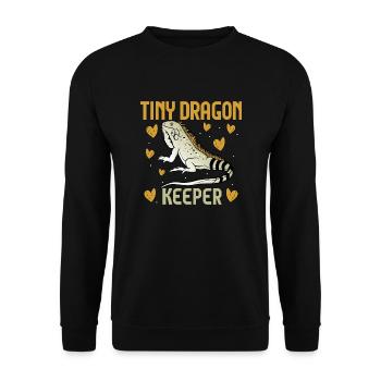 Leguan Eidechse Reptil Herpetologe - Unisex Pullover - Schwarz - Vorne - Alina (178cm) & Michal (187cm)