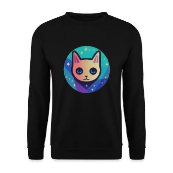 Astro Cat - Unisex Sweatshirt - black - Front - Alina (178cm) & Michal (187cm)
