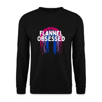Flannel Obsessed Bisexual LGBTQ Bi Pride Outfit - Unisex Sweatshirt - black - Front - Alina (178cm) & Michal (187cm)