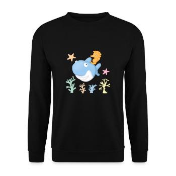 Hyppopcampal shark - Unisex Sweatshirt - black - Front - Alina (178cm) & Michal (187cm)