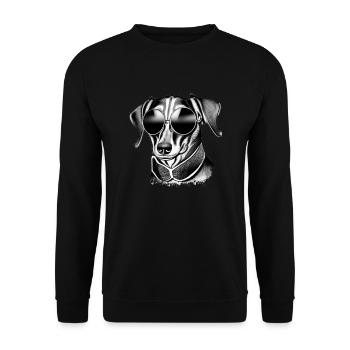 Chiens teckels avec lunettes de soleil motif cool 11 - Sweat-shirt Unisexe - noir - Devant - Alina (178cm) & Michal (187cm)