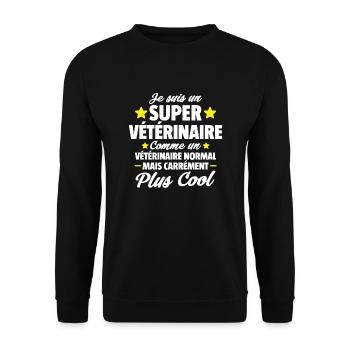 je suis un super vétérinaire / humour vétérinaire - Sweat-shirt Unisexe - noir - Devant - Alina (178cm) & Michal (187cm)