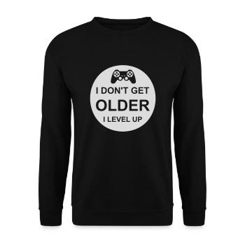 get older level up - Unisex Sweatshirt - black - Front - Alina (178cm) & Michal (187cm)