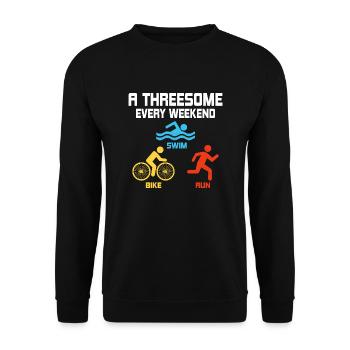 Un plan à trois tous les week-ends - Swim, Bike, Run Triath - Sweat-shirt Unisexe - noir - Devant - Alina (178cm) & Michal (187cm)
