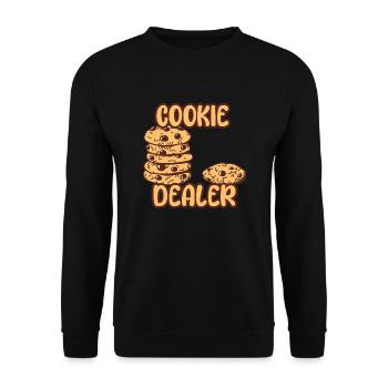 Marchand de biscuits - Biscuits au chocolat de Noël - Sweat-shirt Unisexe - noir - Devant - Alina (178cm) & Michal (187cm)
