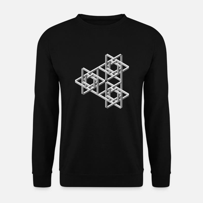 Esher-Illusion - Unisex Pullover - Schwarz