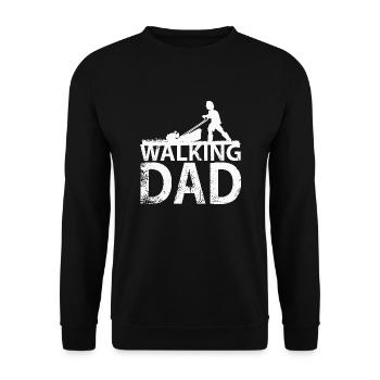 Papa qui marche en coupant l’herbe - Sweat-shirt Unisexe - noir - Devant - Alina (178cm) & Michal (187cm)