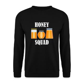 Honig, Imkerei, Wildtiere, Bienenwabe - Unisex Pullover - Schwarz - Vorne - Alina (178cm) & Michal (187cm)
