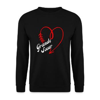 grande sœur cœur - Sweat-shirt Unisexe - noir - Devant - Alina (178cm) & Michal (187cm)