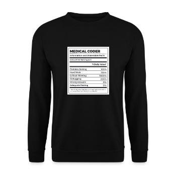 Funny Medical Coder Nutrition Facts - Unisex Sweatshirt - black - Front - Alina (178cm) & Michal (187cm)