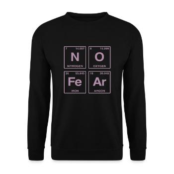 NO FEAR - mit Elementen des Perdiodensystems - Unisex Pullover - Schwarz - Vorne - Alina (178cm) & Michal (187cm)