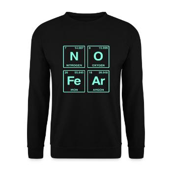 NO FEAR - mit Elementen des Perdiodensystems - Unisex Pullover - Schwarz - Vorne - Alina (178cm) & Michal (187cm)