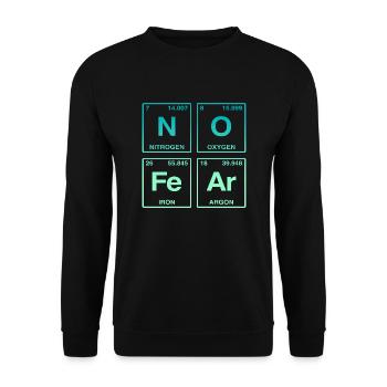 NO FEAR - mit Elementen des Perdiodensystems - Unisex Pullover - Schwarz - Vorne - Alina (178cm) & Michal (187cm)