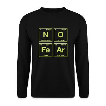 NO FEAR - mit Elementen des Perdiodensystems - Unisex Pullover - Schwarz - Vorne - Alina (178cm) & Michal (187cm)