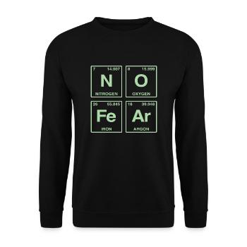 NO FEAR - mit Elementen des Perdiodensystems - Unisex Pullover - Schwarz - Vorne - Alina (178cm) & Michal (187cm)