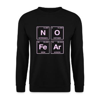 NO FEAR - mit Elementen des Perdiodensystems - Unisex Pullover - Schwarz - Vorne - Alina (178cm) & Michal (187cm)