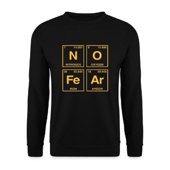 NO FEAR - mit Elementen des Perdiodensystems - Unisex Pullover - Schwarz - Vorne - Alina (178cm) & Michal (187cm)